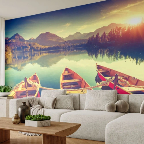 Fotomural personalizado Premium Sand - Para vivir según sus leyes - Paisaje, Montañas, Lago