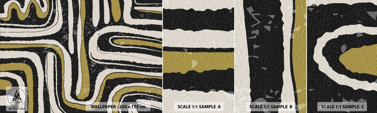 Muestra de fotomural autoadhesivo Deluxe Sticker - Composición: tramos y callejones - Envejecido, Abstracción, Pedazo - 100x30 cm