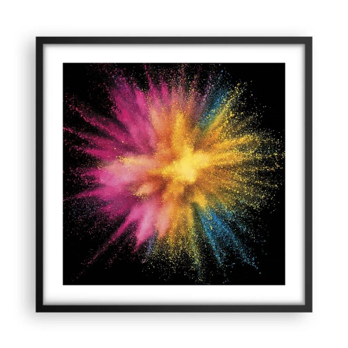 Póster en marco negro - El nacimiento de los colores - 50x50 cm