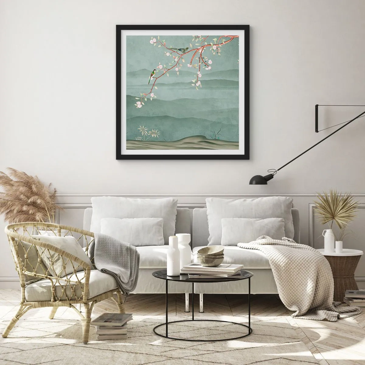 Póster en marco negro - Primavera, ah, eres tú - 30x30 cm