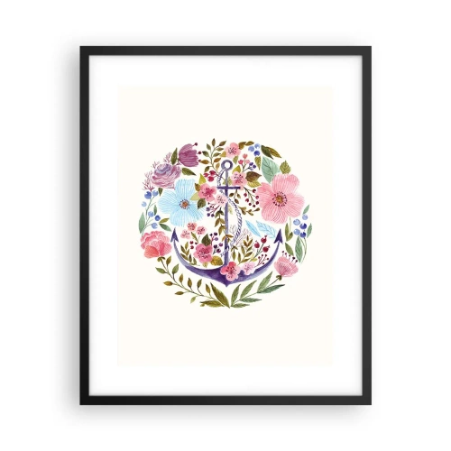 Póster en marco negro - El sueño reparador de un marinero - 40x50 cm