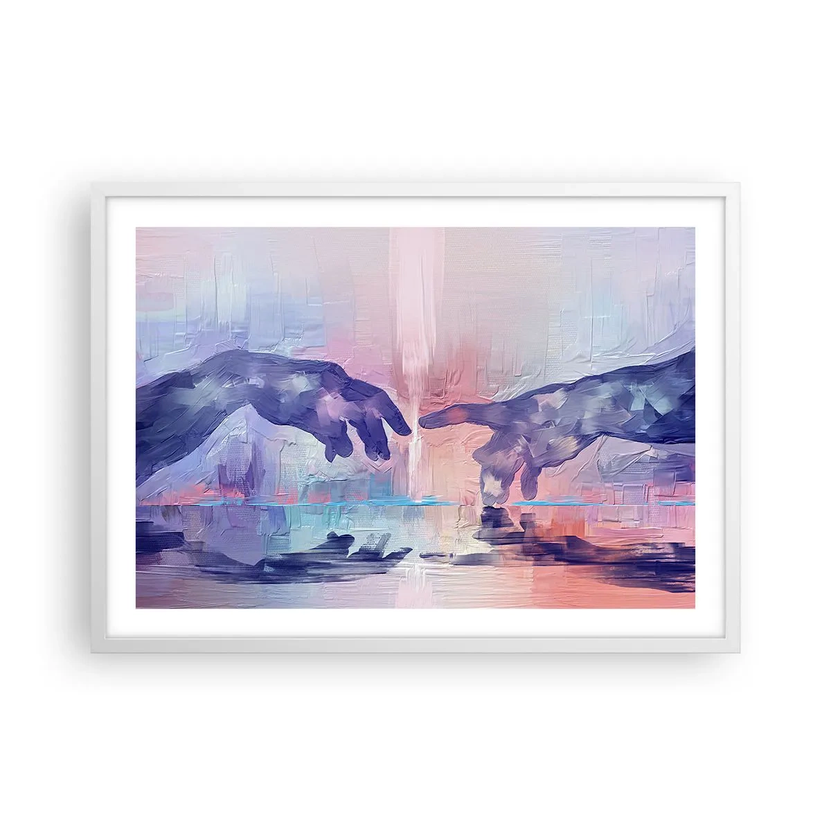 Póster en marco blanco - Chispa divina de vida - 70x50 cm