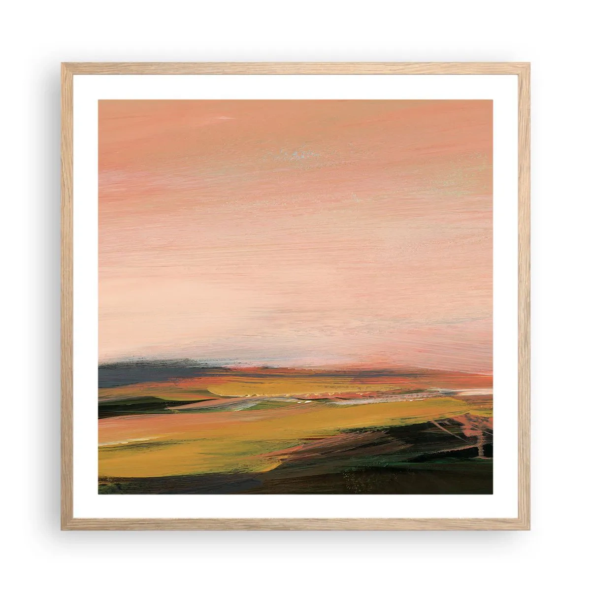 Póster en marco roble claro - En tono rosa - 60x60 cm