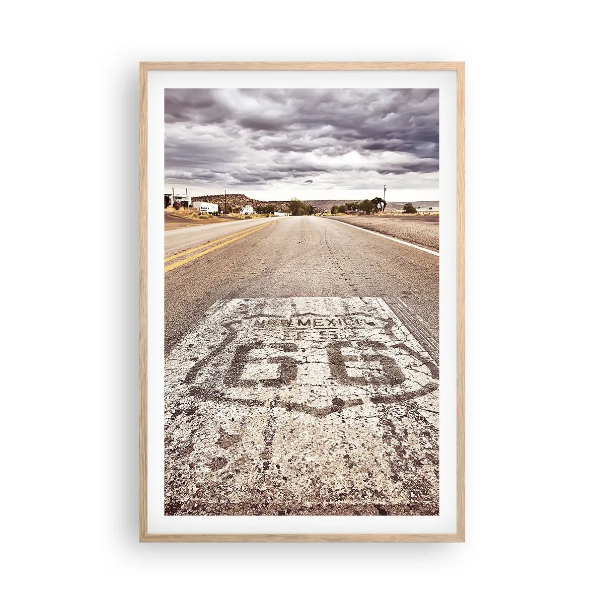 Póster en marco roble claro - Mother Road: una leyenda americana - 61x91 cm