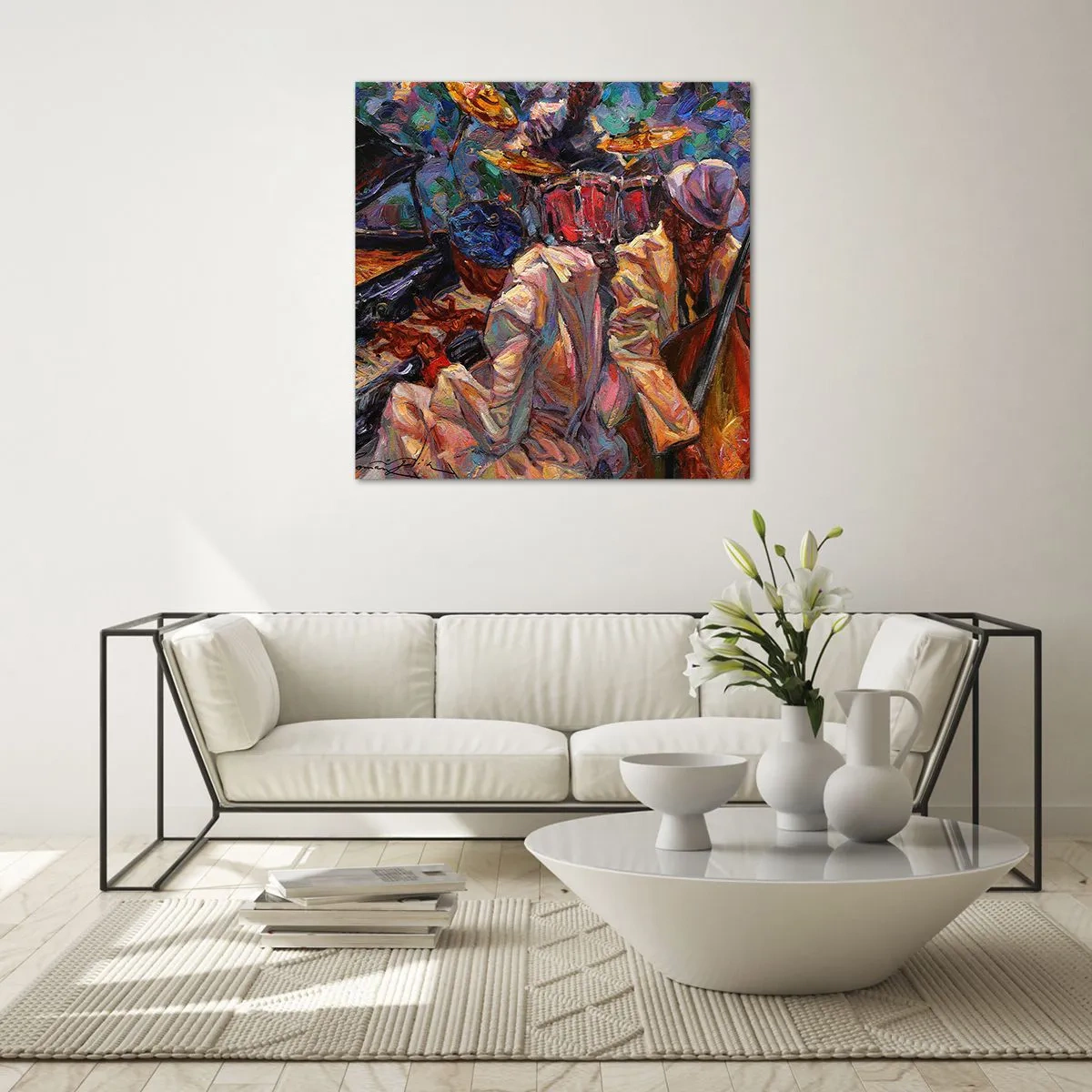 Cuadro sobre vidrio - Impresiones sobre Vidrio - En un ritmo mágico - 50x50 cm