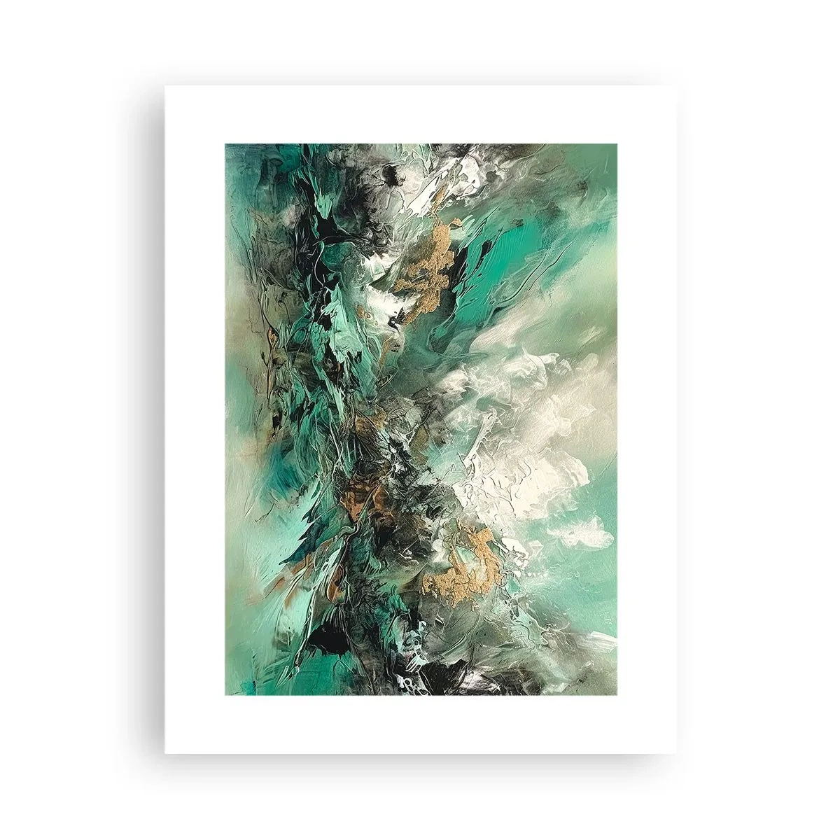 Póster - Hervor negro esmeralda - 30x40 cm
