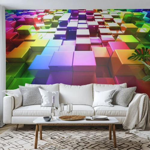 Fotomural personalizado Premium Canvas - Op-art en equipo - Abstracción, Gráficos, 3D