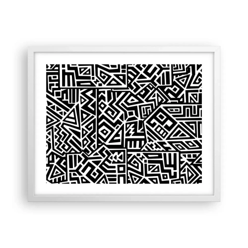 Póster en marco blanco - Composición precolombina - 50x40 cm