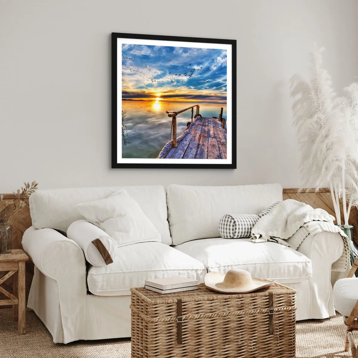 Póster en marco negro - El viento se va a descansar - 40x40 cm