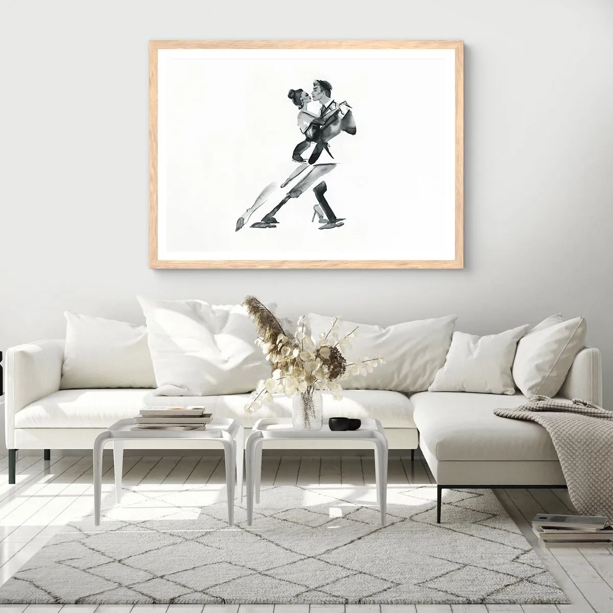 Póster en marco roble claro - Todos al son de la música - 100x70 cm