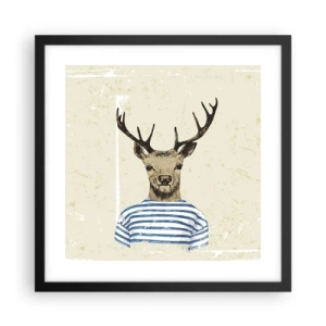 Póster en marco negro - Porque me gustan las camisas de rayas - 40x40 cm