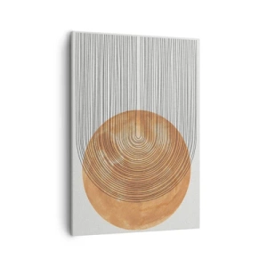 Cuadro sobre lienzo - Impresión de Imagen - Composición geométrica con círculos y líneas en colores cálidos. - 50x70cm - Una composición soleada - Decoración de pared moderna para salón y dormitorio ARTTOR