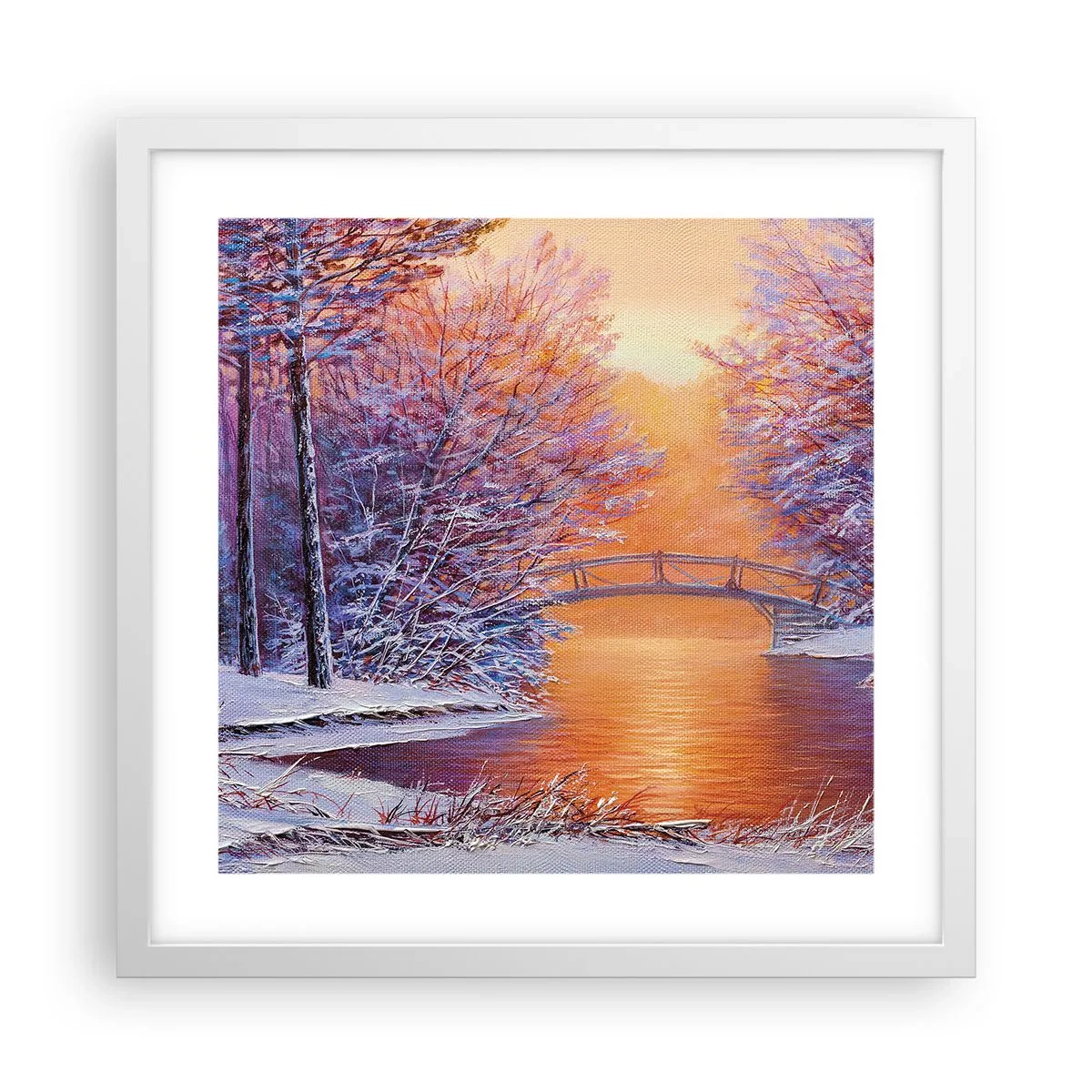 Póster en marco blanco - Reunámonos aquí - 40x40 cm