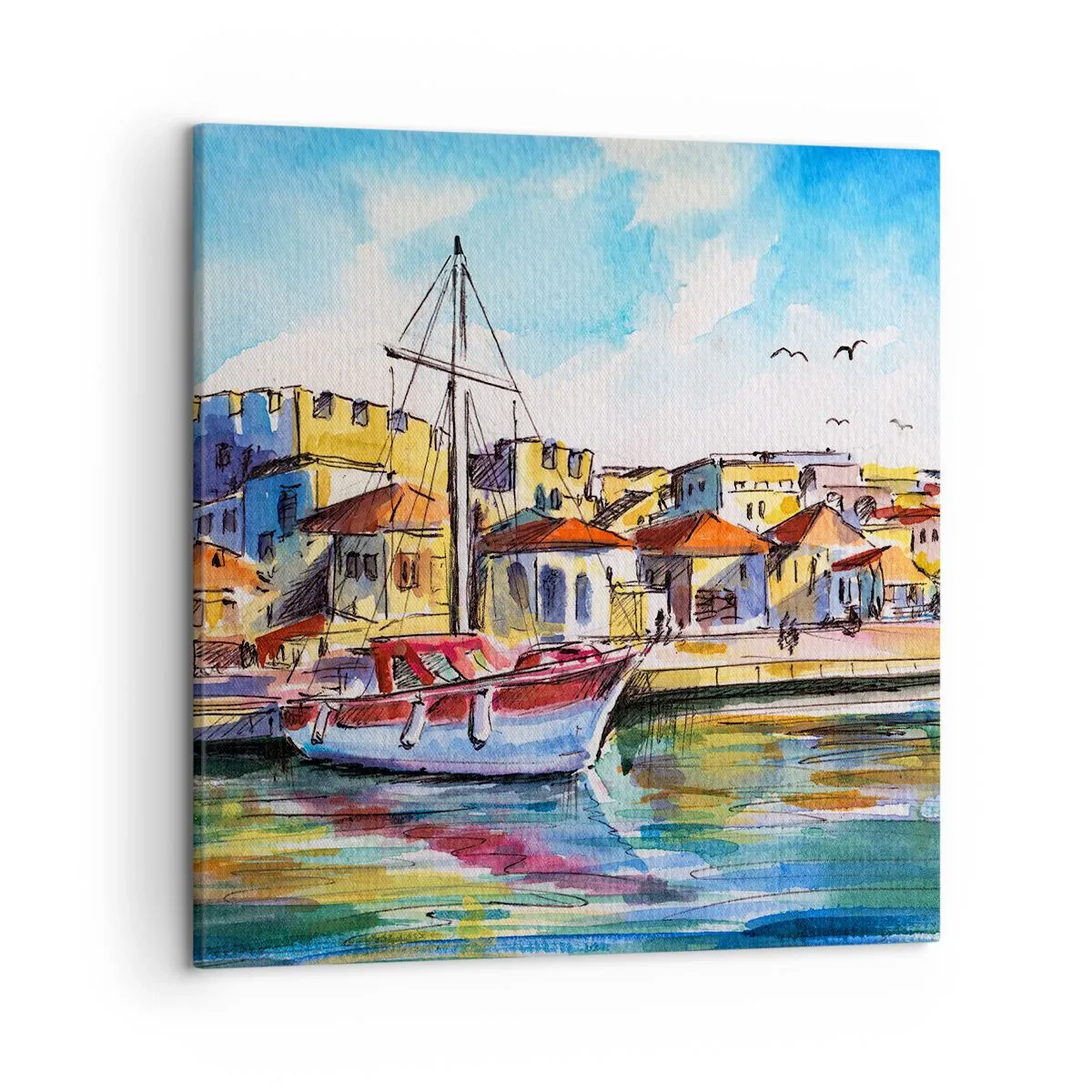 Cuadro sobre lienzo - Impresión de Imagen - Tarde de arco iris - 50x50 cm