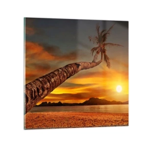 Cuadro sobre vidrio - Impresiones sobre Vidrio - Vacaciones exóticas, aventura en el Caribe - 30x30 cm