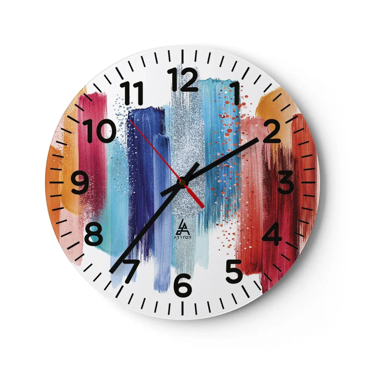 Reloj de pared - Reloj de vidrio - Arriba y abajo - 40x40 cm