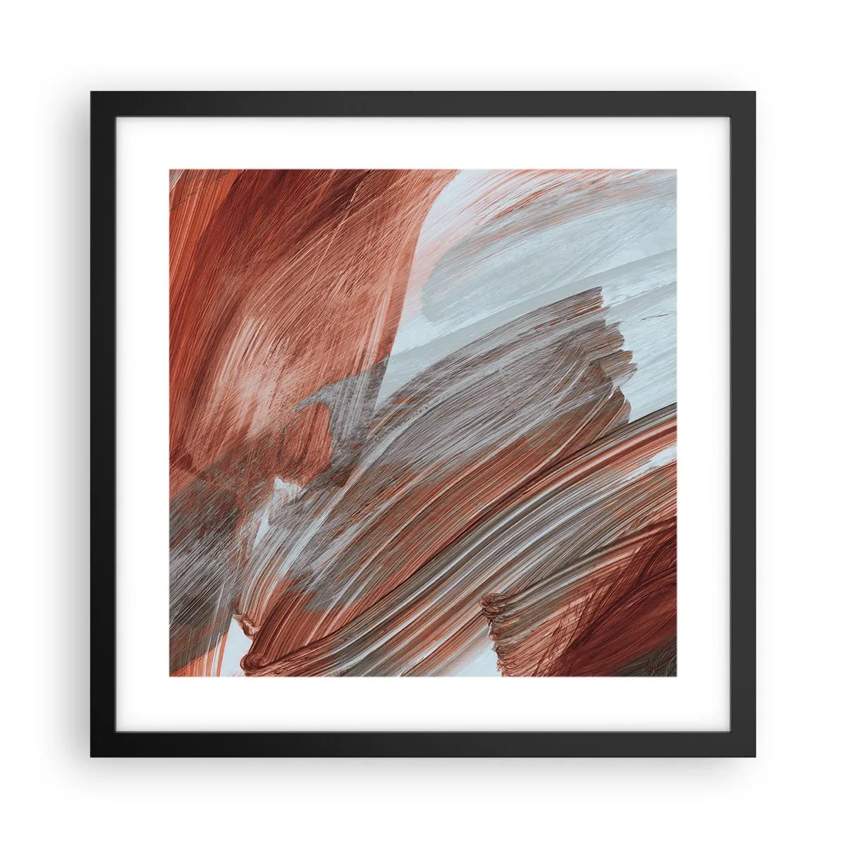 Póster en marco negro - Abstracción otoñal y ventosa - 40x40 cm