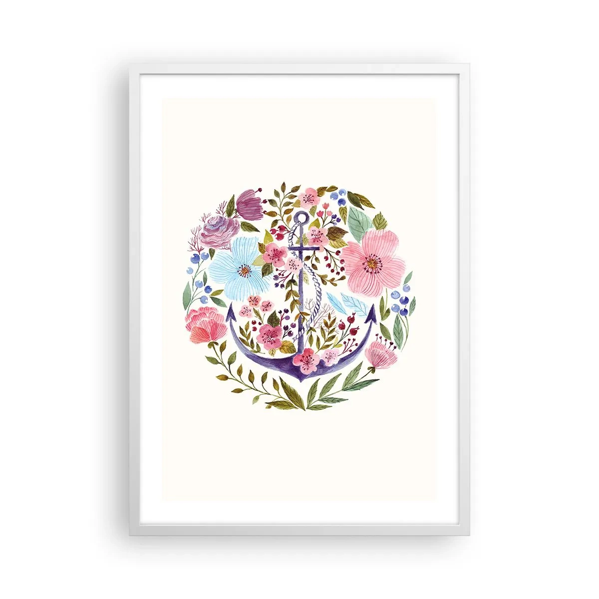 Póster en marco blanco - El sueño reparador de un marinero - 50x70 cm