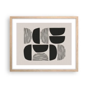 Póster en marco roble claro - Arreglos a medias - 50x40 cm
