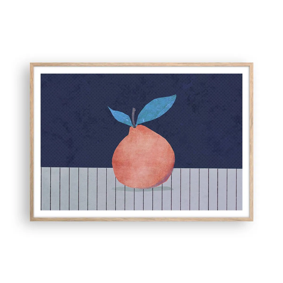 Póster en marco roble claro - Convexidad y plano - 100x70 cm