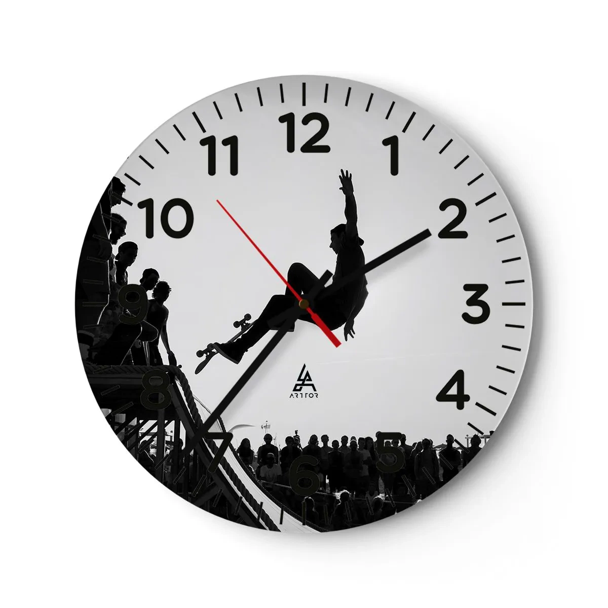 Reloj de pared - Reloj de vidrio - Héroes y espectadores - 40x40 cm