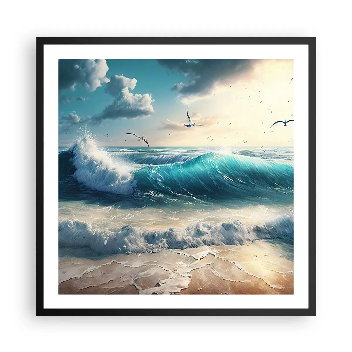 Póster en marco negro - La brisa solo para ti - 60x60 cm