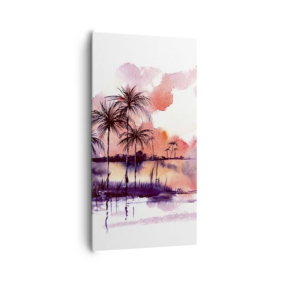 Cuadro sobre lienzo - Impresión de Imagen - La calma de los trópicos en rojo - 65x120 cm