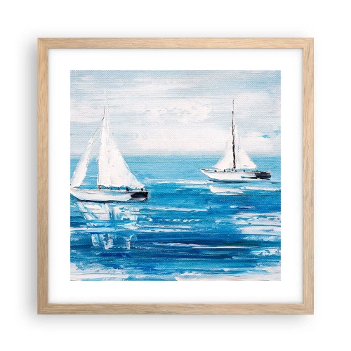 Póster en marco roble claro - Con un amigo a tu lado - 40x40 cm