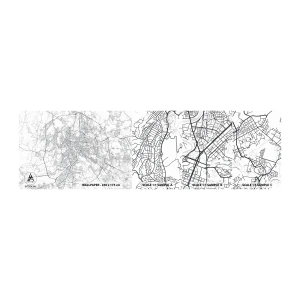Muestra de fotomural autoadhesivo Deluxe Sticker - El círculo romano - Ciudad, Mapa de la ciudad, Roma - 100x30 cm