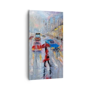 Cuadro sobre lienzo - Impresión de Imagen - Una tarde de lluvia en la ciudad - 55x100 cm