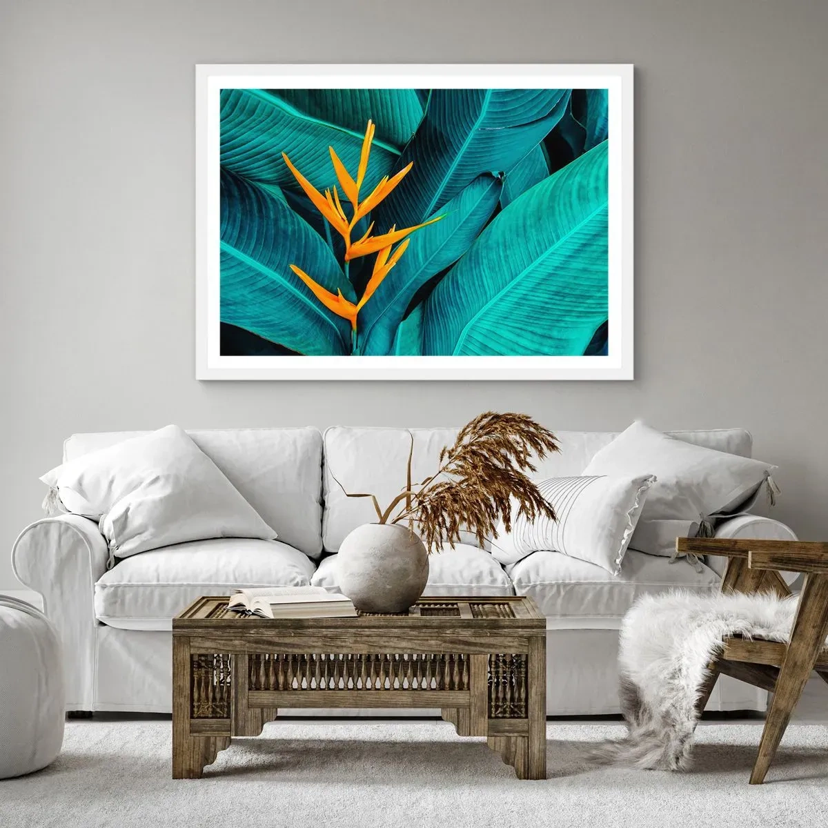 Póster en marco blanco - Flor del Edén - 50x40 cm
