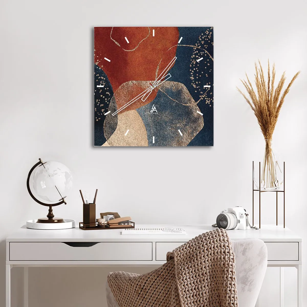 Reloj de pared - Reloj de vidrio - La ligereza del ser - 40x40 cm