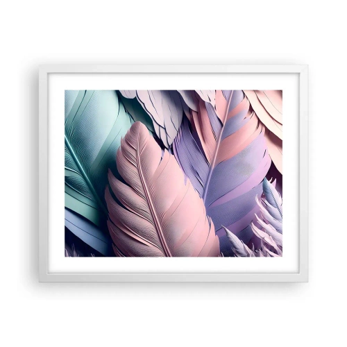 Póster en marco blanco - Pájaro chic - 50x40 cm