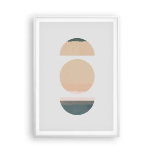 Póster en marco blanco - Círculo tras círculo - 70x100 cm