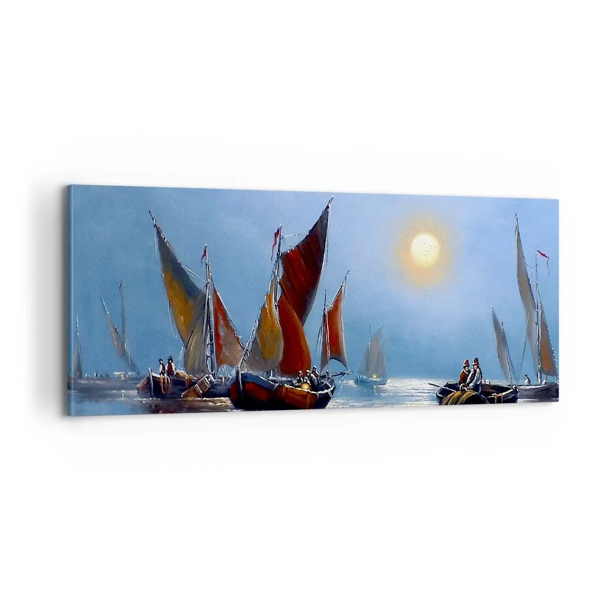 Cuadro sobre lienzo - Impresión de Imagen - Pesca nocturna - 100x40 cm