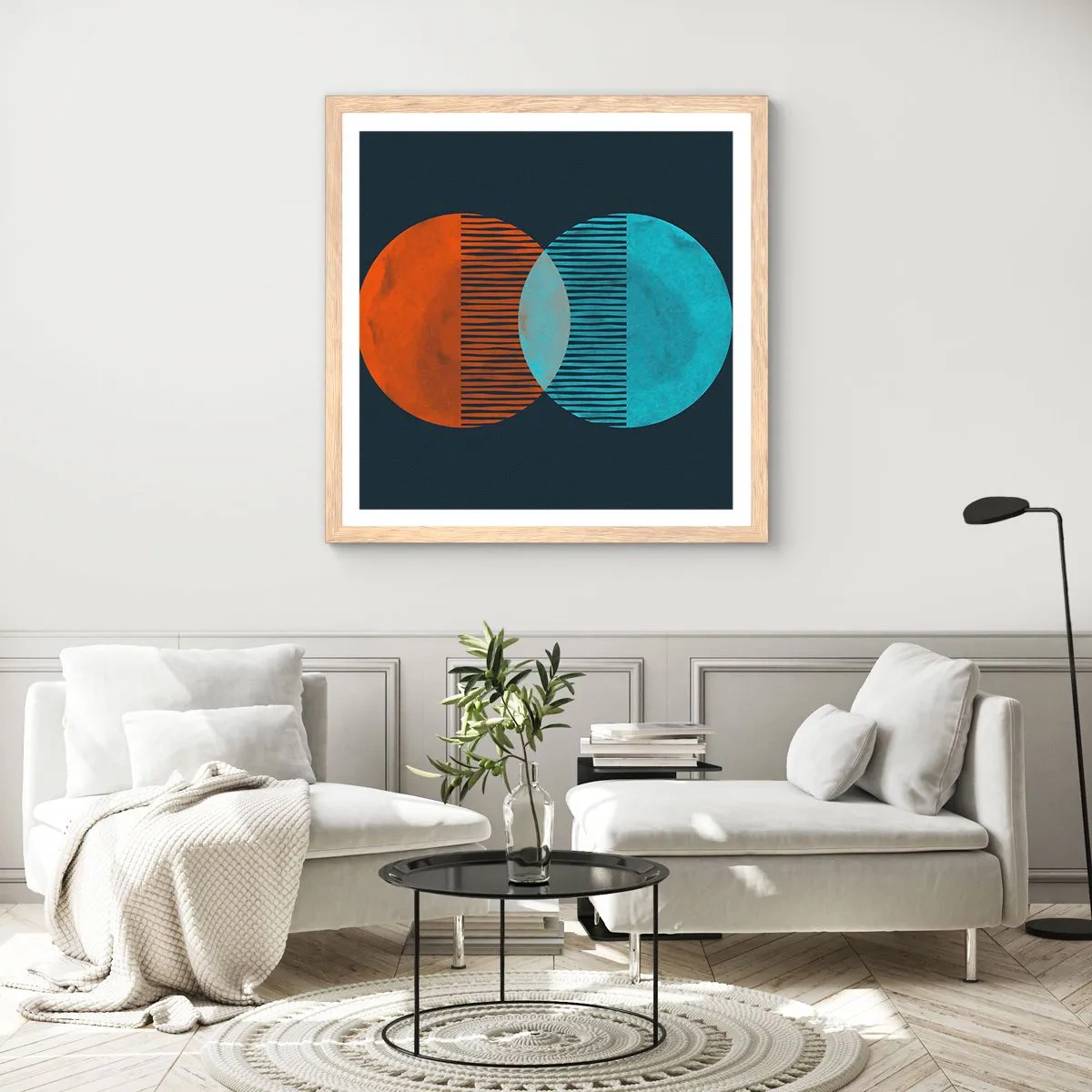 Póster en marco roble claro - Fantasía astronómica - 50x50 cm