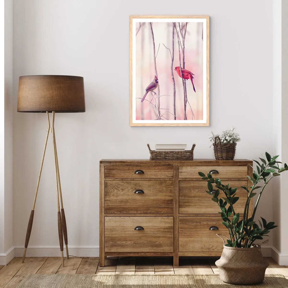 Póster en marco roble claro - Historia de un bosque rosa - 40x50 cm