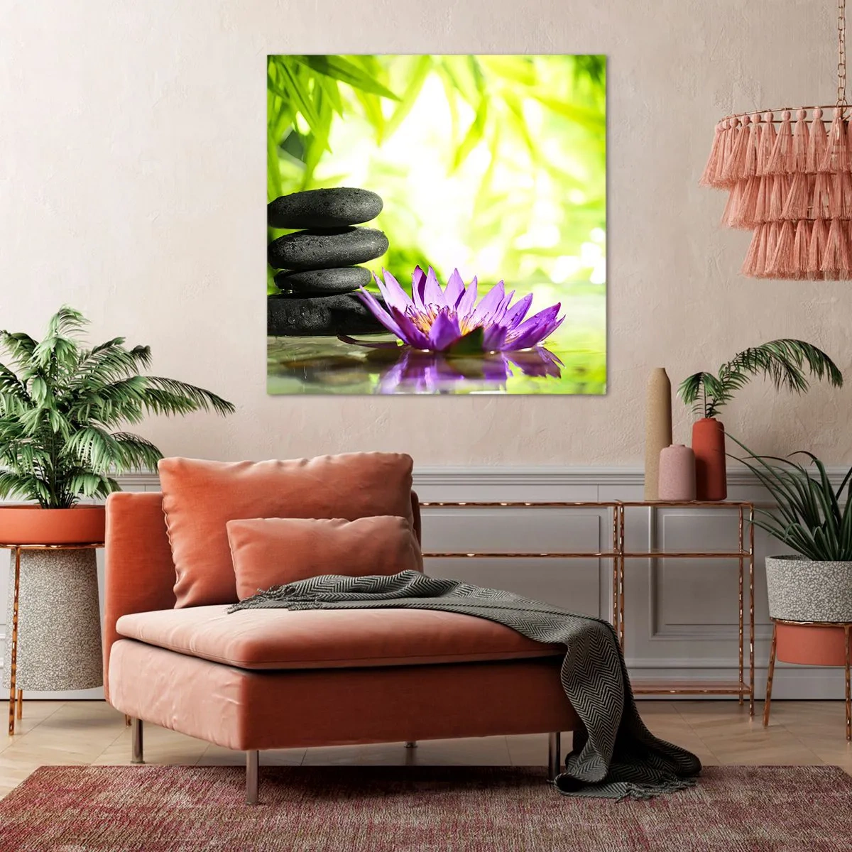 Cuadro sobre lienzo - Impresión de Imagen - En una cabaña de bambú - 60x60 cm