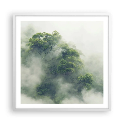 Póster en marco blanco - Envuelto en niebla - 60x60 cm