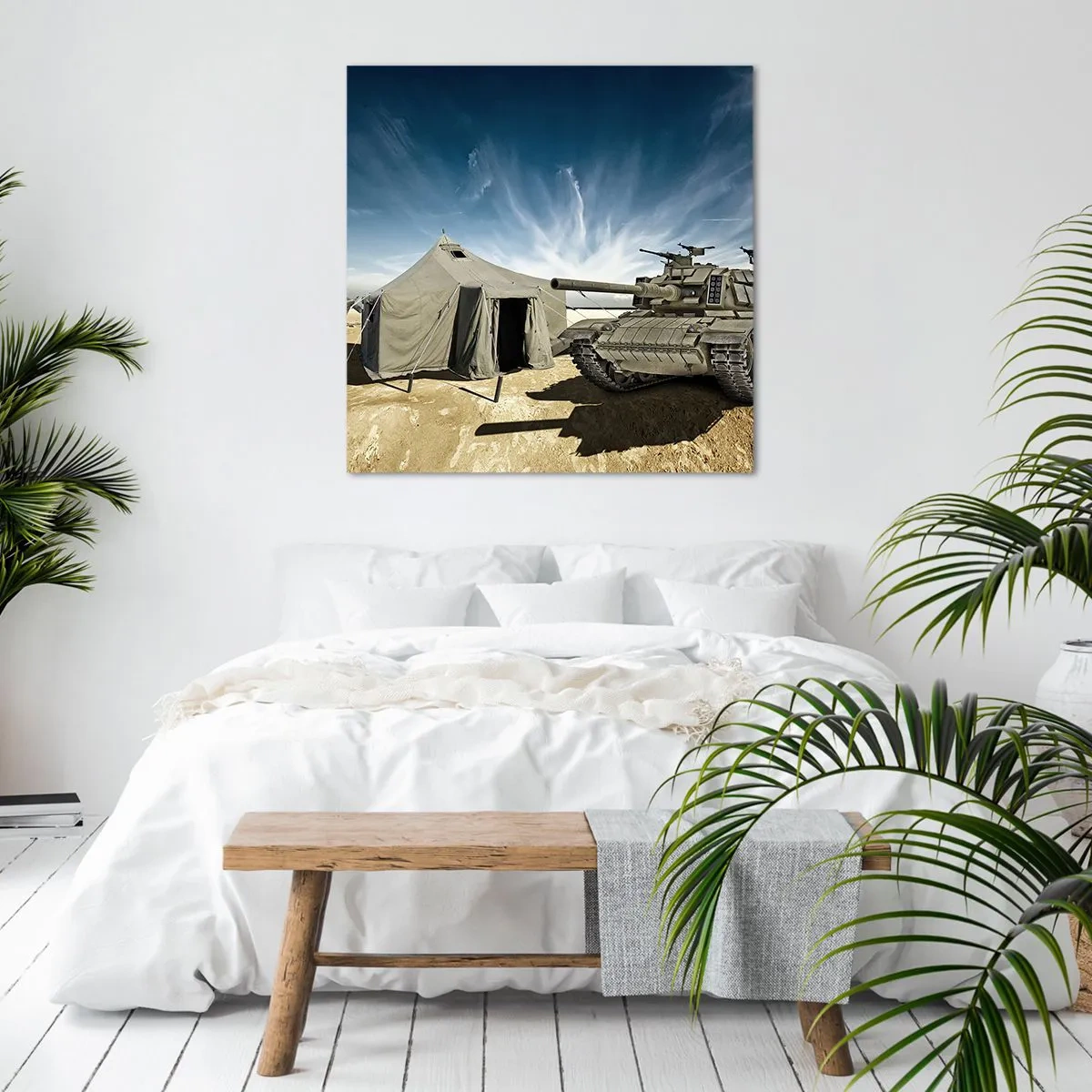 Cuadro sobre lienzo - Impresión de Imagen - Campaña militar - 60x60 cm