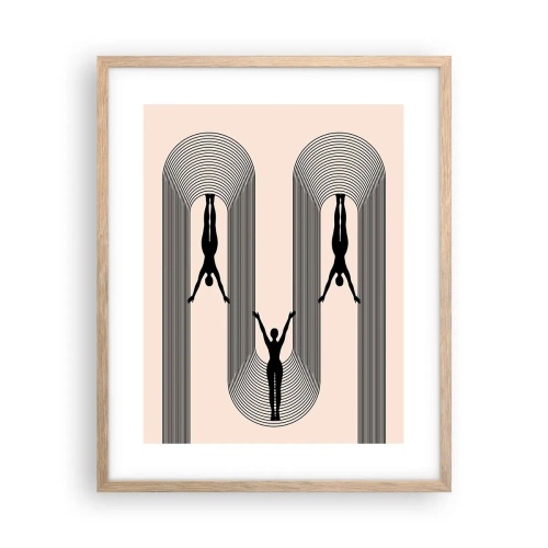 Póster en marco roble claro - Al revés, o no - 40x50 cm