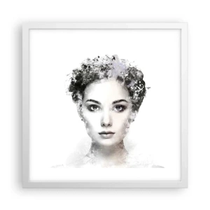 Póster en marco blanco - Un retrato extremadamente elegante - 40x40 cm