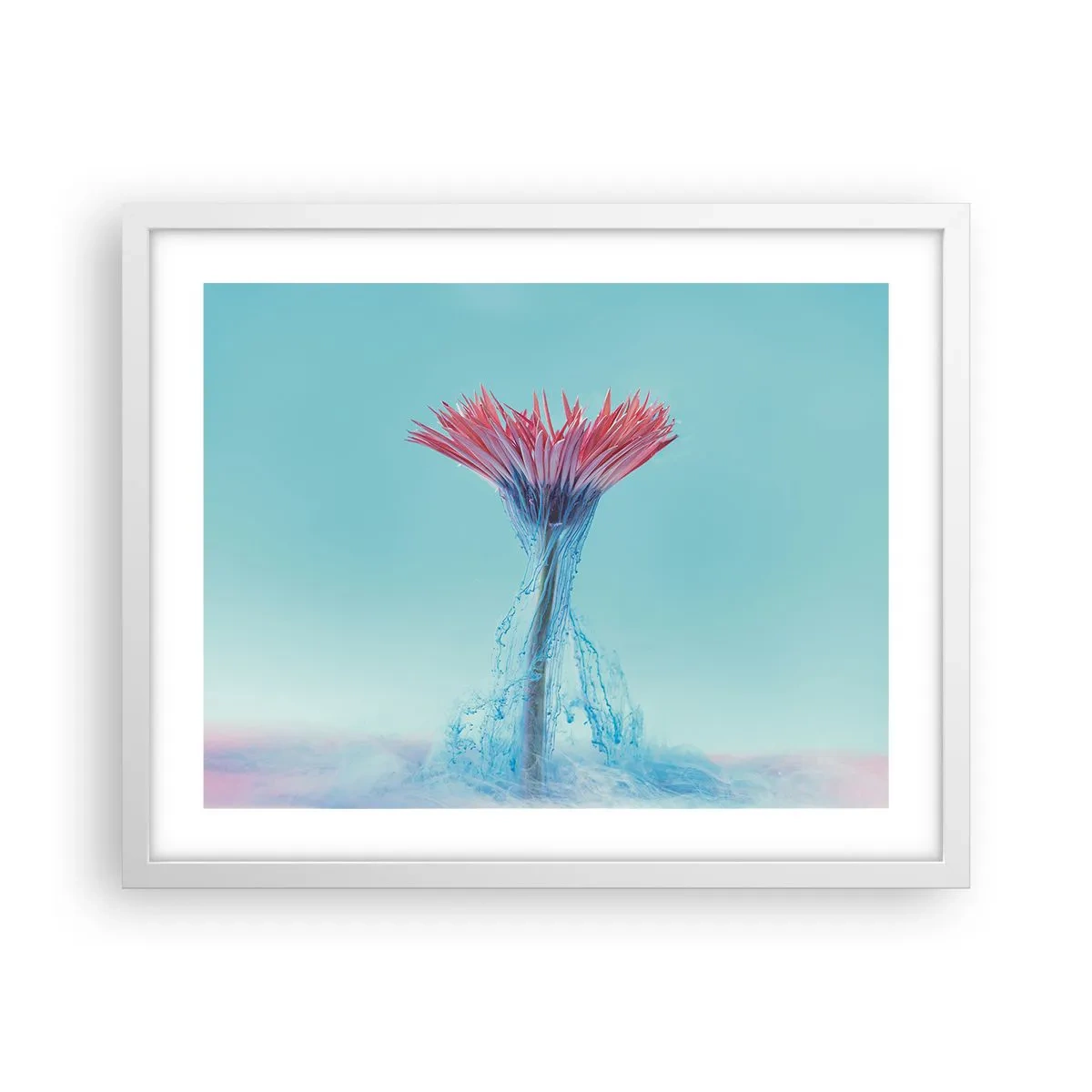 Póster en marco blanco - En un abrazo vigorizante - 50x40 cm