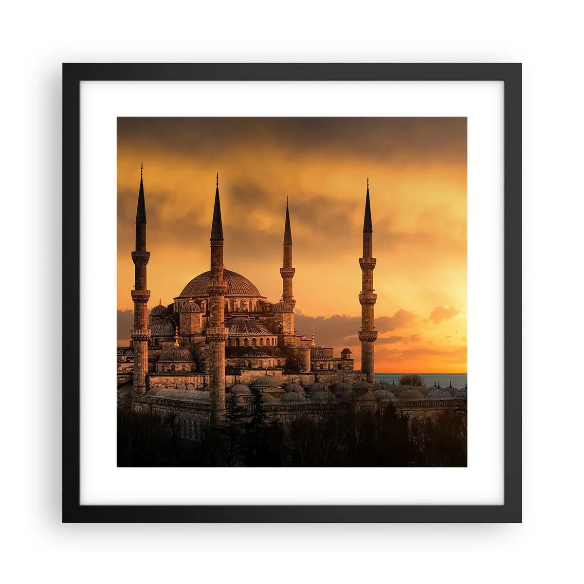 Póster en marco negro - Dios es grande - 40x40 cm