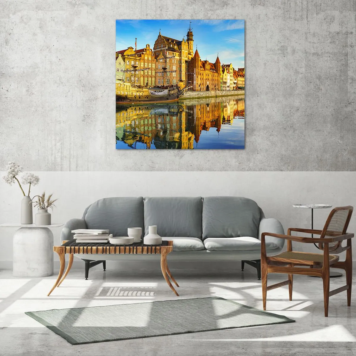 Cuadro sobre vidrio - Impresiones sobre Vidrio - Un espejo del pasado - 70x70 cm