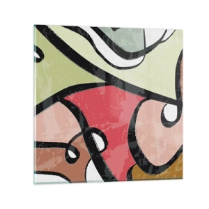 Cuadro sobre vidrio - Impresiones sobre Vidrio - Piruetas entre colores - 70x70 cm