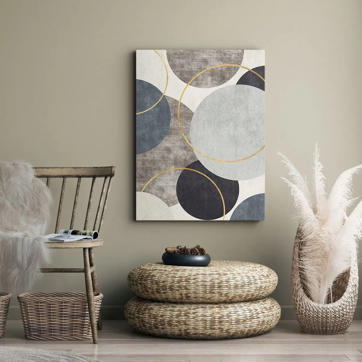 Cuadro sobre lienzo - Impresión de Imagen - Círculo tras círculo - 55x100 cm