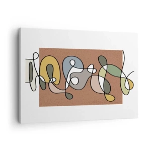 Cuadro sobre lienzo - Impresión de Imagen - Abstracción colorida con manchas y líneas. - 70x50cm - Una abstracción por la que vale la pena sonreír - Decoración de pared moderna para salón y dormitorio ARTTOR