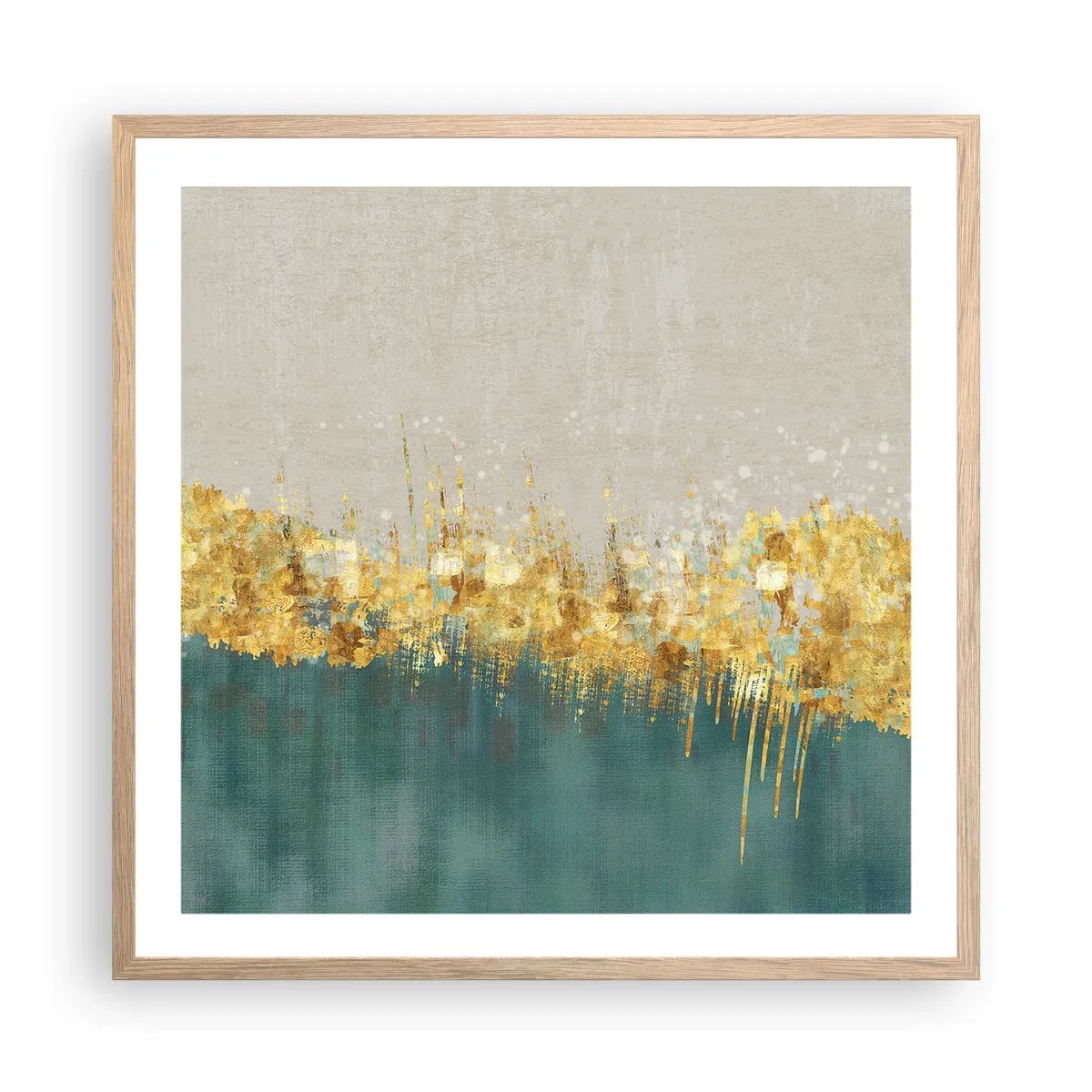 Póster en marco roble claro - La frontera dorada - 60x60 cm