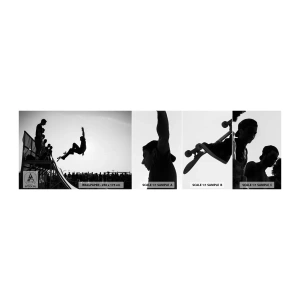 Muestra de fotomural autoadhesivo Deluxe Sticker - Héroes y espectadores - Parque de patinaje, Patineta, Deporte - 100x30 cm